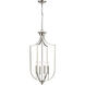 None 4 Light 16 inch Brushed Nickel Pendant Ceiling Light